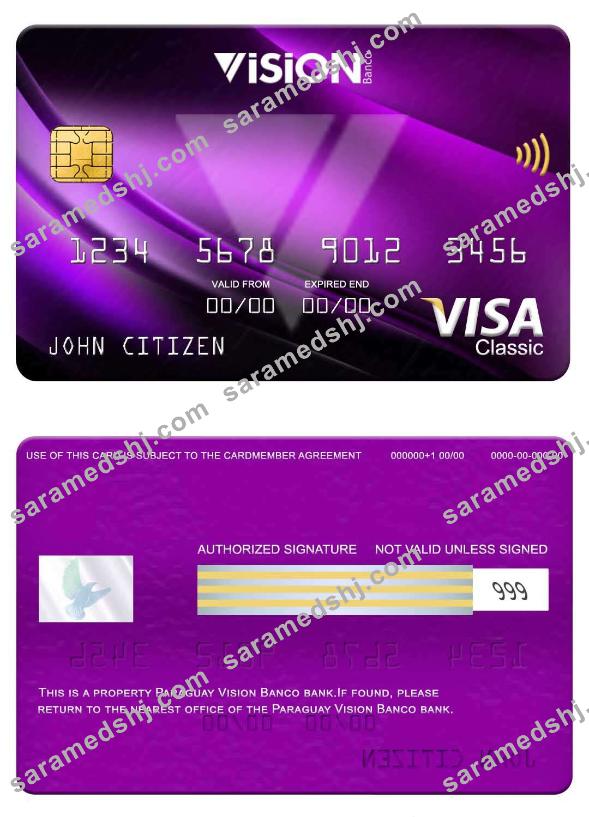 Paraguay Vision Banco bank visa classic card